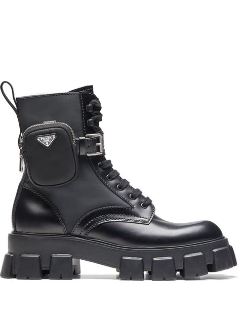 prada rubber bootie|prada ankle pouch combat boots.